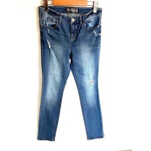 Reitmans Jeans Women's Skinny Blue Distressed Jeans Size Petite 27